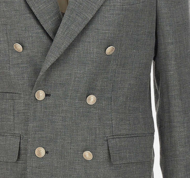 Blazer doppio petto in misto lino M75GIAE01 TES0K02422N ELEVENTY 