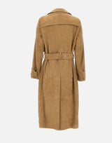 Trench in suede con cintura in vita GWP02565 P00230315155 GOLDEN GOOSE 