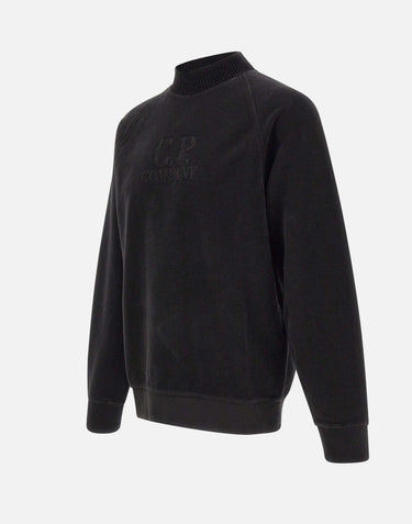 "Brushed Emerized Diagonal Fleece Mockneck Sweatshirt"<BR/> 19CMSS250A 006614G999 C.P. COMPANY 