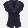 Top in crêpe con volant TOP1358 NAVY NISSA 
