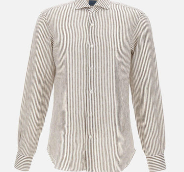 Camicia in lino a righe LIU02P0154034U 0005 BARBA 