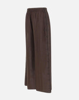 Pantaloni in lino con dettagli in pizzo W01210781 CHOCOLATE MAURIZIO MYKONOS 