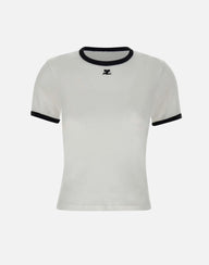 T-shirt "Signature contrast" VESJTS017JS0070 HERWHITEBLK COURREGES 