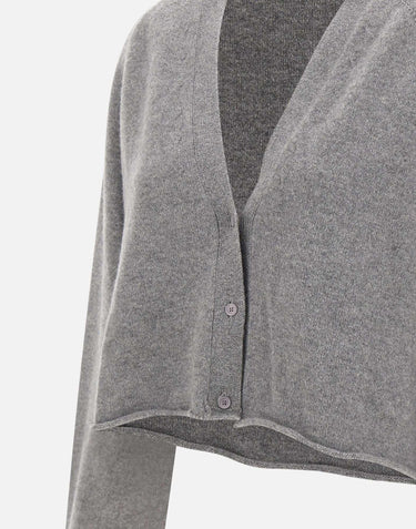 Cardigan cropped in misto lana e cashmere F5LAWOCA369 100 LANEUS 