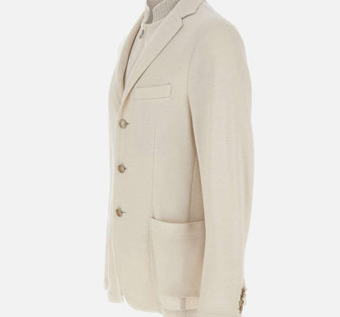 Blazer con pettorina in cotone e lino M75GIAM15 TES0M2000201 ELEVENTY 