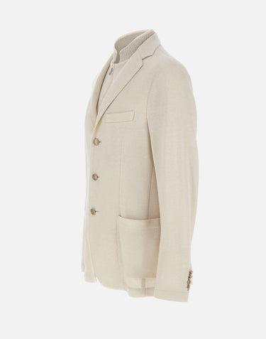 Blazer con pettorina in cotone e lino M75GIAM15 TES0M2000201 ELEVENTY 