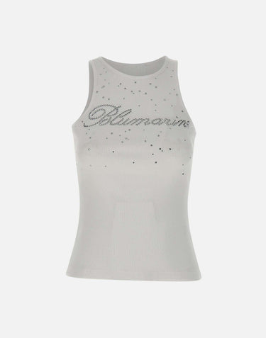 Top con punti luce in cotone stretch 4T070A N0103 BLUMARINE 