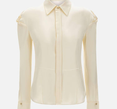 Camicia in raso con nodi 1226WSH007231A IVORY VICTORIA BECKHAM 