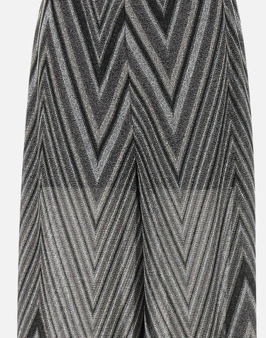 Pantalone a fantasia in lurex grigio RPJMA016 0001 KAOS 