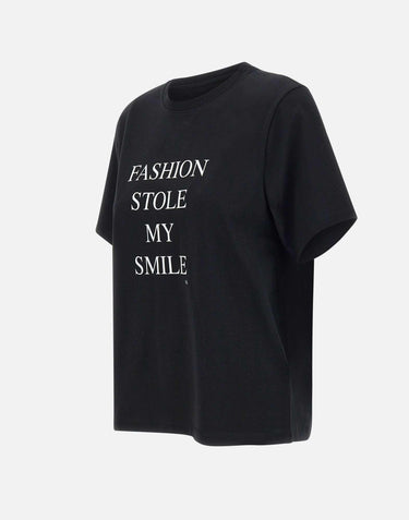"Fashion Stole My Smile Slogan" 1322JTS004130A BLACK VICTORIA BECKHAM 