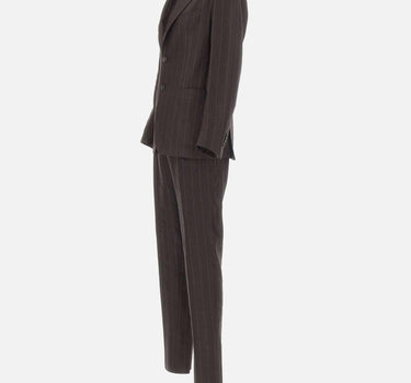 Completo gessato in misto lino e viscosa 2SMC26K11340350 EM989 TAGLIATORE 