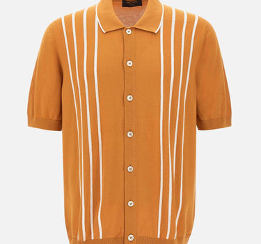 Camicia in maglia con intarsio a righe 59135 18066338 GRAN SASSO 