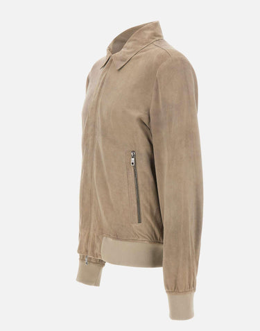 Giacca in pelle scamosciata GU26S24098CMAK GREY GIORGIO BRATO 