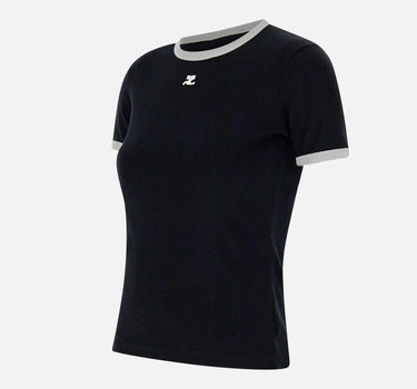 T-shirt "Signature contrast" VESJTS017JS0070 BLKWHT COURREGES 