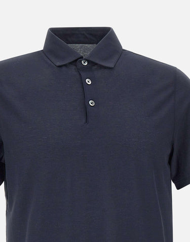 Polo in crepe di cotone DK87115 BLU DIKTAT 