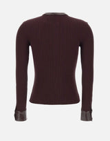 "Vinil and Knit Cardigan" 326MGI056FI0001 BURGUNDY COURREGES 