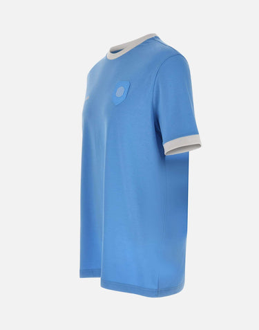 T-shirt in cotone elasticizzato con bandiera 50562134 454 BOSS 