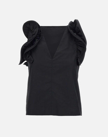 Blusa in popeline di cotone QP1MR021 0001 KAOS 