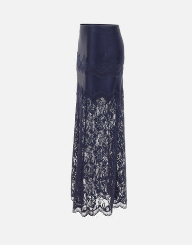 Gonna midi in pizzo e jersey 26AJJU021PA0170 P481 RABANNE 