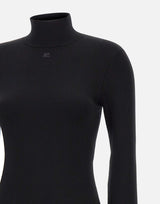 "Interlock Mockneck Sweater" 425MPU260FI0001 BLACK COURREGES 