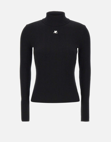 Maglia "Reedition Rib Knit" PERMPU022FI0001 BLACK COURREGES 