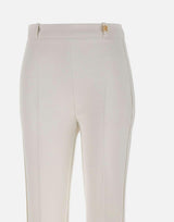 Pantaloni in doppio crêpe stretch con logo charm PA16861E2 360 ELISABETTA FRANCHI 