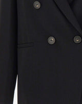Blazer doppiopetto in crêpe V938991488 001BLK VINCE. 