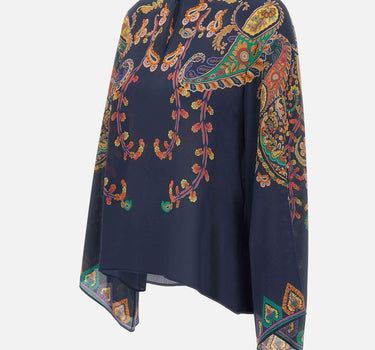 Blusa in seta con stampa paisley floreale WRJA0162 AKG23X0883 ETRO 
