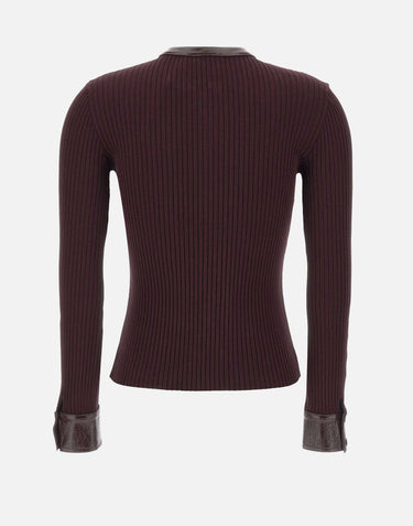 "Vinil and Knit Cardigan" 326MGI056FI0001 BURGUNDY COURREGES 