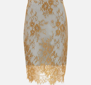 "Brownish green contrast lace skirt" BQ005 BROWNISHGREEN JACQUES WEI 