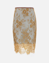 "Brownish green contrast lace skirt" BQ005 BROWNISHGREEN JACQUES WEI 