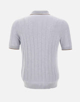 Polo in seta con zip 43128 23510050 GRAN SASSO 