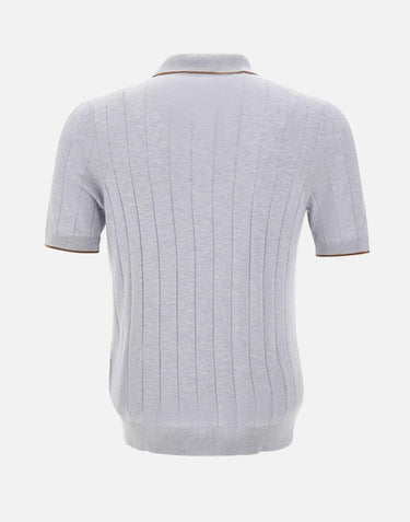 Polo in seta con zip 43128 23510050 GRAN SASSO 