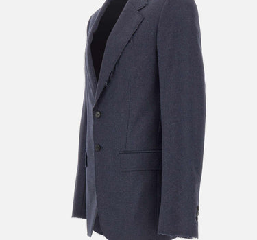 Blazer in lana con orli sfrangiati SH0BN0027 M35466524M MM6 MAISON MARGIELA 