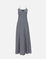 Abito lungo in misto lino con lurex M80ABIK02 TES0M06811 ELEVENTY 
