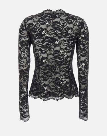 Top in pizzo a maniche lunghe cut-out 26PJT0173PA0170 P001 RABANNE 