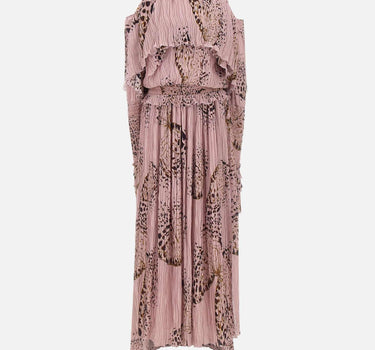 Abito lungo in georgette plissé stampato 4A432A M1445 BLUMARINE 