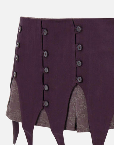 Minigonna in viscosa F24N0705 EGGPLANT AVAVAV 