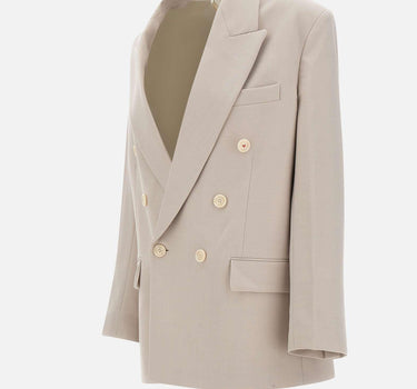 "Relaxed Double Breasted Jacket" 1325WJK006442A PUMICE VICTORIA BECKHAM 