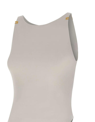 Body in jersey crêpe con dettagli logo BO03462E2 360 ELISABETTA FRANCHI 
