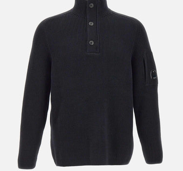 "Polo collar full rib sweater" 19CMKN016A 006608A999 C.P. COMPANY 