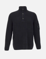 "Polo collar full rib sweater" 19CMKN016A 006608A999 C.P. COMPANY 