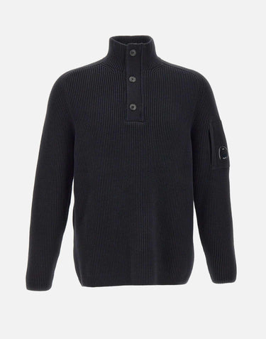 "Polo collar full rib sweater" 19CMKN016A 006608A999 C.P. COMPANY 