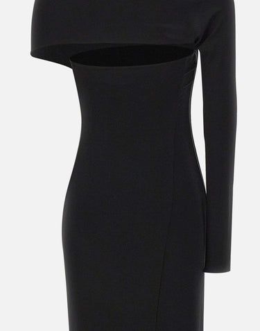 "One Shoulder Crepe Jersey Dress" 425JR0735JS0145 BLACK COURREGES 