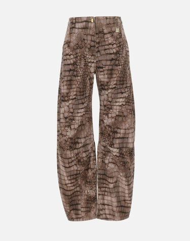 Jeans in drill con stampa alligatore PJ31D61E2 644 ELISABETTA FRANCHI 