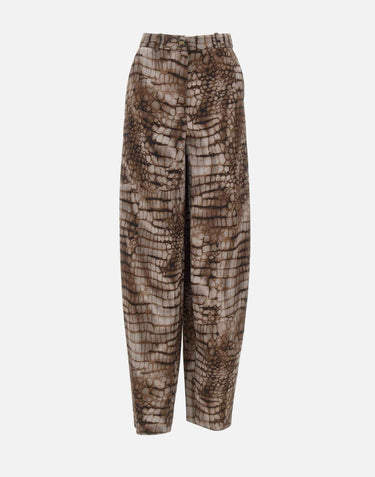 Pantaloni in jersey leggero con stampa alligatore PA16261E2 644 ELISABETTA FRANCHI 