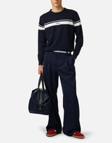 Maglia girocollo con righe e logo A0039505 6689 ICEBERG 
