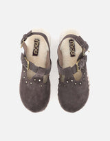 "Suede Clog with Stones" FW611006A MOCHA MOU 