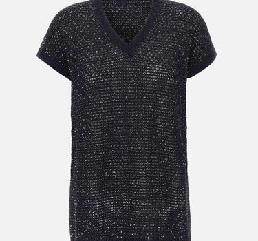 Maglia smanicata con paillettes MAD276F531 M120VR5 FABIANA FILIPPI 