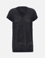 Maglia smanicata con paillettes MAD276F531 M120VR5 FABIANA FILIPPI 